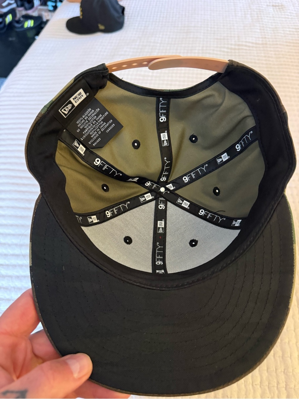 New Era Los Angeles Camo Flat Brim Cap - Green/Brown - Picture 6 of 7